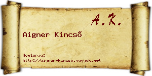 Aigner Kincső névjegykártya